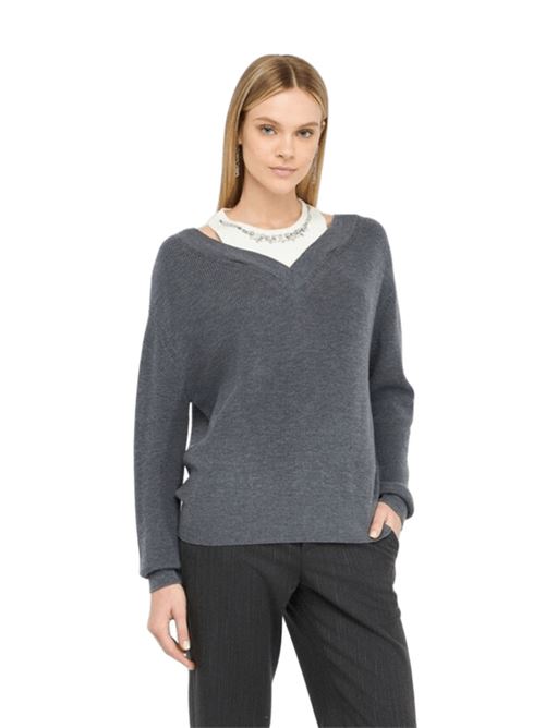 Maglione da donna in misto lana , gioiello, colore grigio LIU JO | MF5126-MA85Q03738